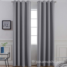 Rideaux opaques gris unis avec œillets